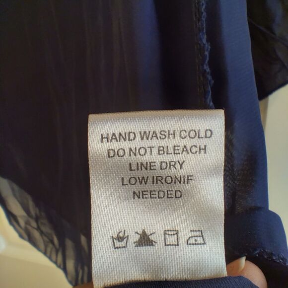 Altar'd State Navy Blue Minimalist Boho Babydoll Top S Crochet Festival Y2K - Picture 9 of 9